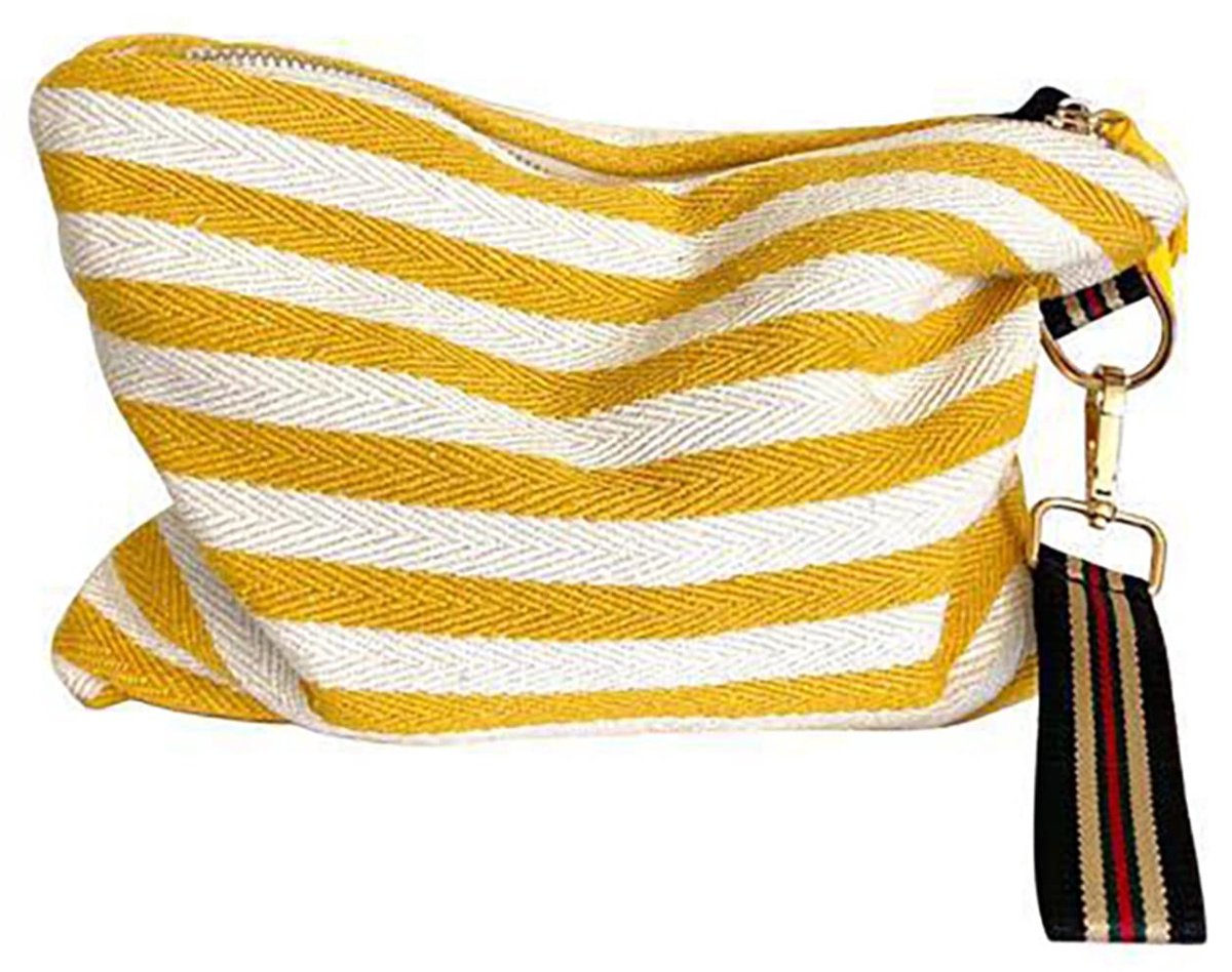 Omgoods - Grote Make-up Tas met Strepen - Canvas Toilettas voor Vrouwen en Reizen