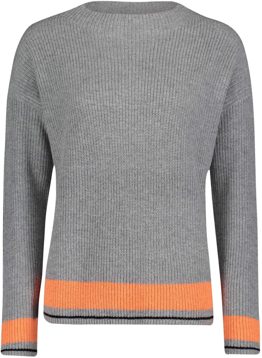 Omgoods - Dames Hoodie van Grijs/Oranje, Casual en Comfortabel