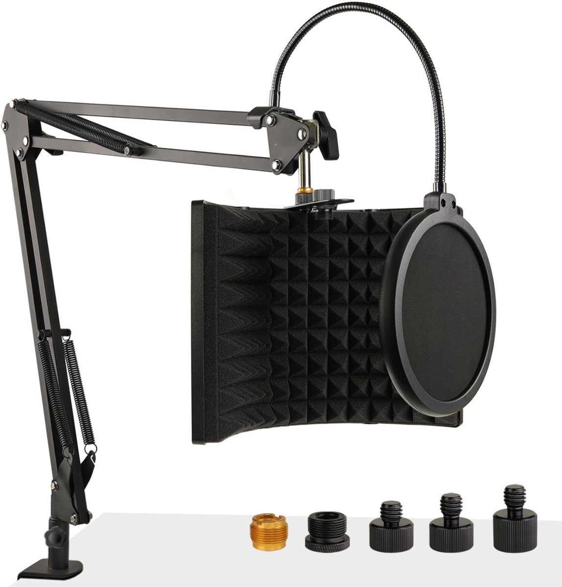 Omgoods - Microfoon Isolatiescherm met Microfoonhouder en Popfilter