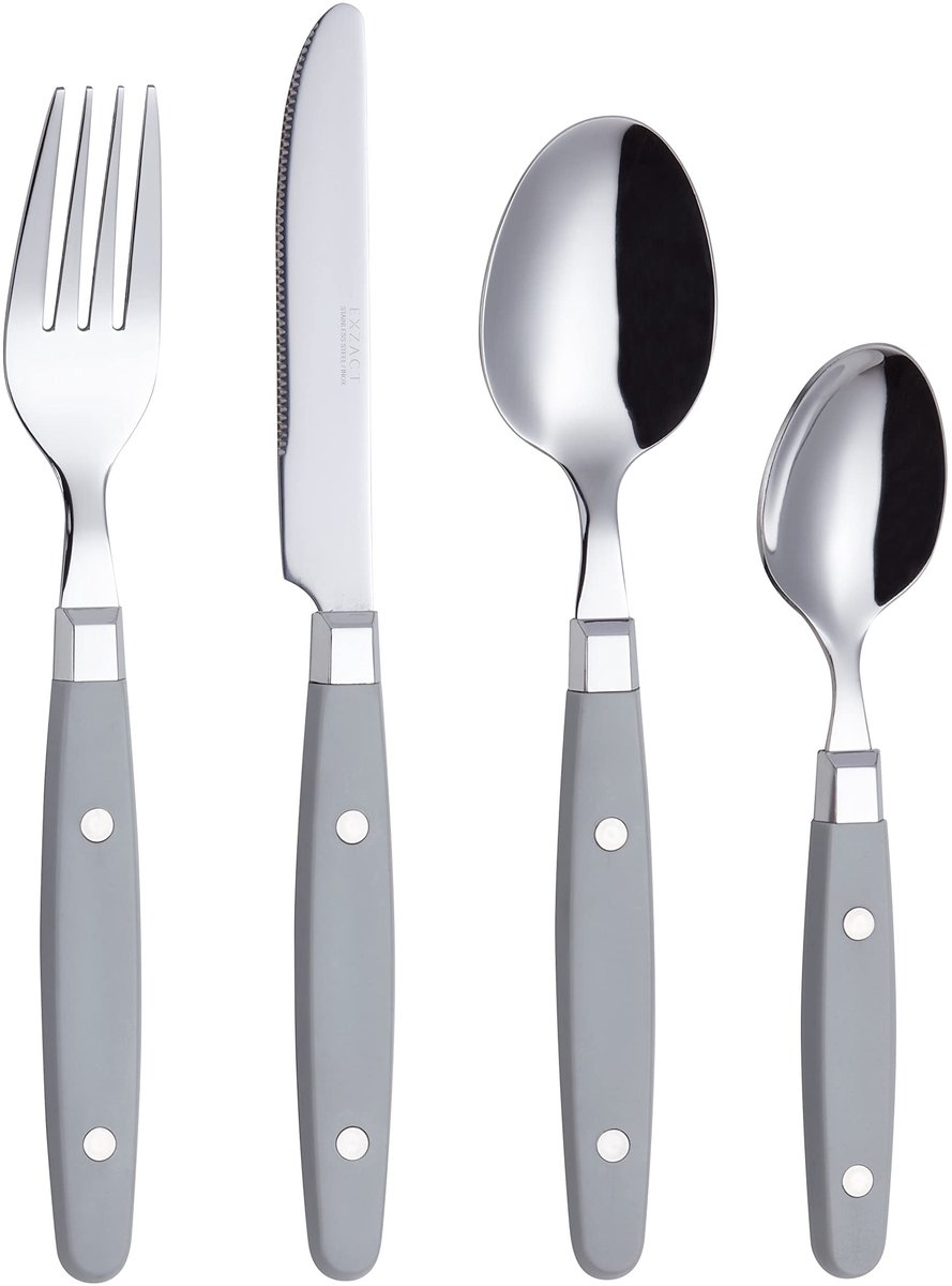 Omgoods - 24-Delige Bestekset - Retro Stijl met Rivet Handgrepen - Voor 6 Personen