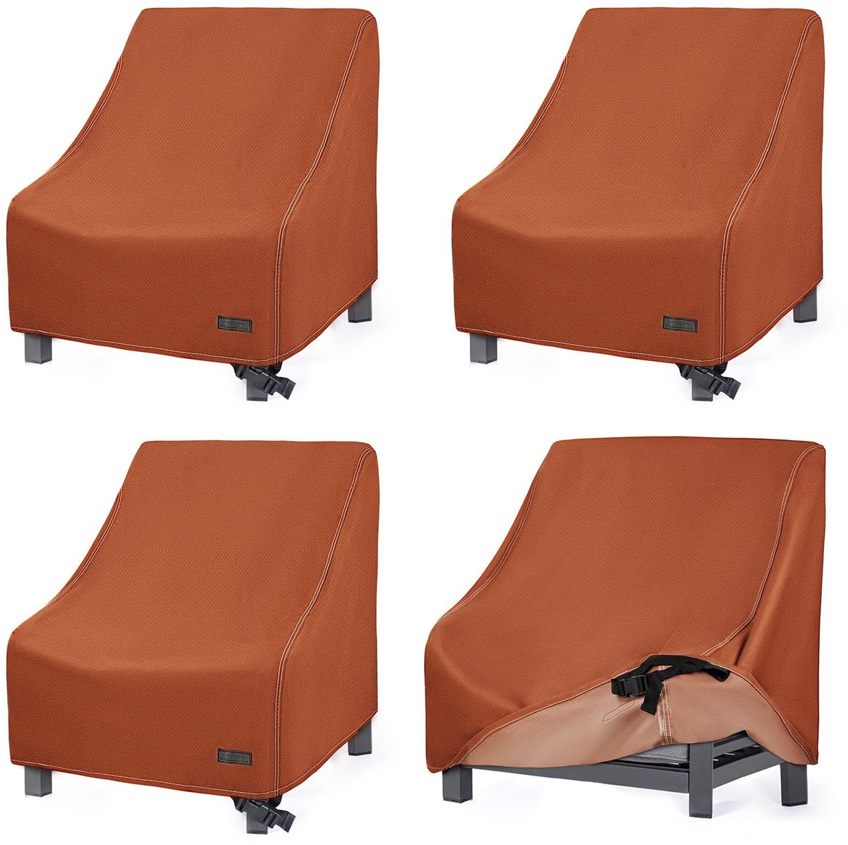 Omgoods - Set van 4 Waterdichte Tuinstoelhoezen 66x71x71 cm Bruin