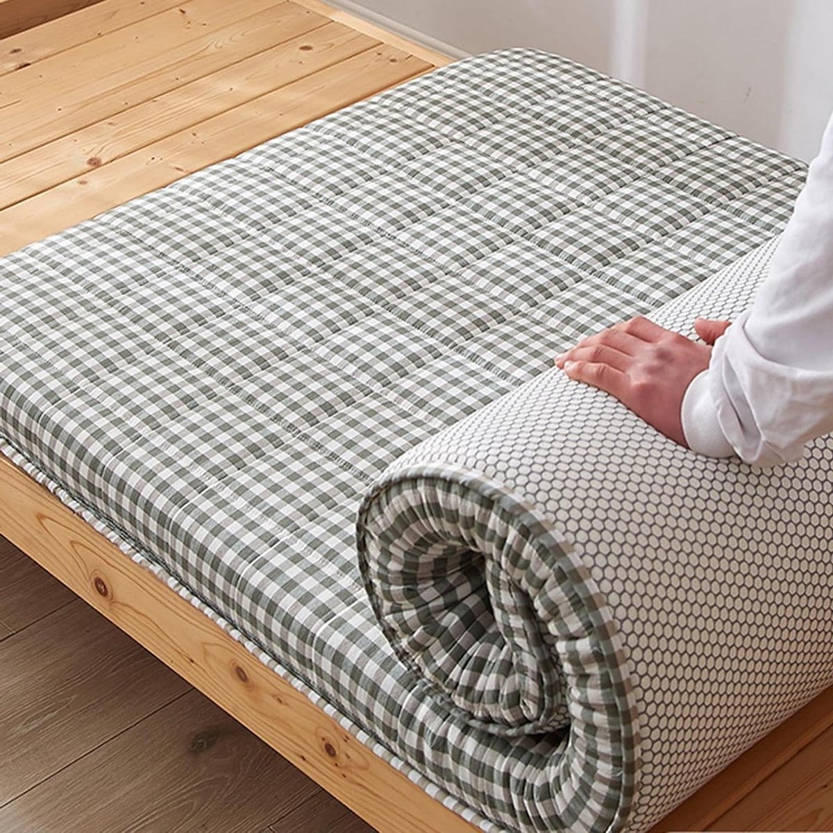 Opvouwbare Matras - Futonmatras Vloermatras - Comfortabel Slapen - Traagschuim Vulling - 190 x 90 x 5cm - Groen