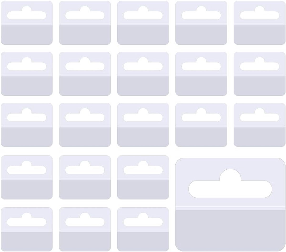 SnelShoppen - 150 Stuks Zelfklevende Hanglabels 4x3,5cm | PVC, Sleufgaten, Vouwbaar Ontwerp, Ideaal Voor Kantoor Thuis Of Winkels