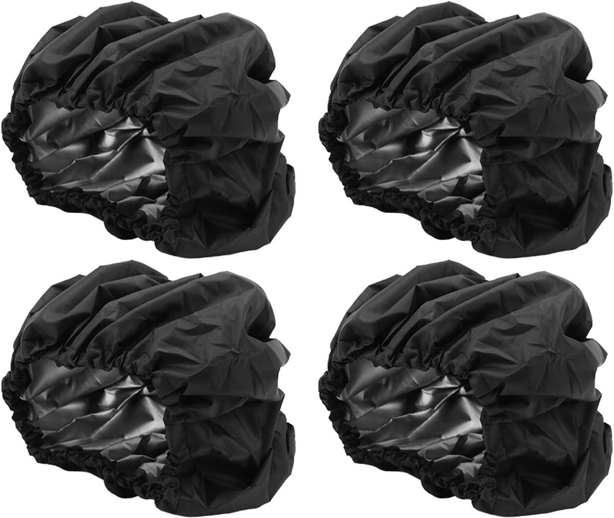 SnelShoppen - 4 Stuks Bolderwagen Wielen Beschermcovers, Beschermende Wielenhoezen voor Bolderwagen, Zwart L, 25-36cm, Perfect voor Kinderen en Buiten