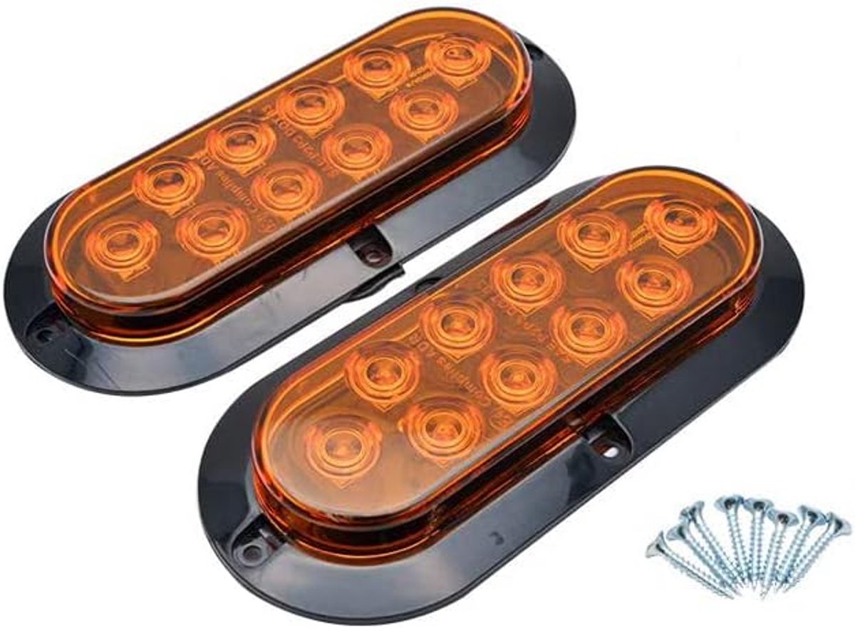 SnelShoppen - 2 Pack LED Zijmarkeringslampen voor Trailer Caravan, Waterdichte Indicatorlampen, Vervangings Achterlicht, Geel/rood/wit
