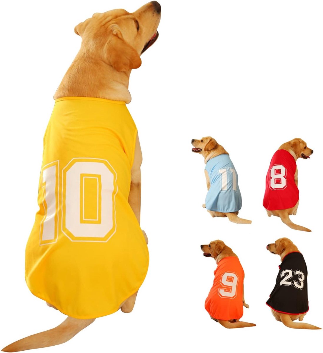 SnelShoppen - Honden Shirt, Nummer Print Zomer Basis Vest Puppy Ademend T-Shirt Dier Mouwloos Tanktop Kleding voor Grote Middelgrote Kleine Honden (Ma