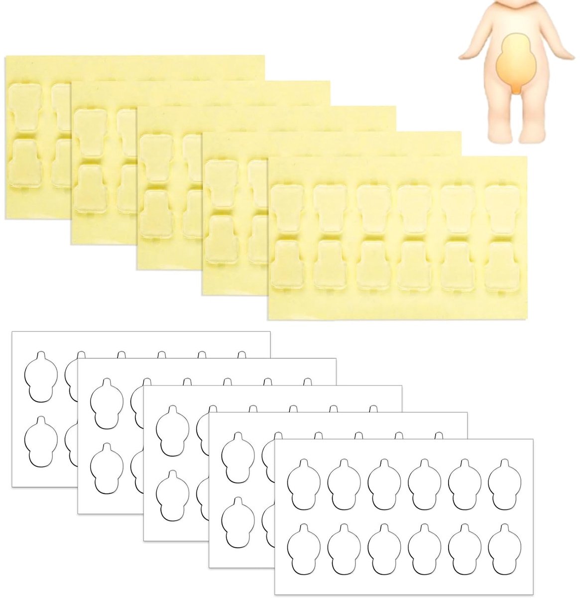 SnelShoppen - 120 Stuks Dubbelzijdige Transparante Lijmtape voor Sonny Baby, Vervangende Lijmplaatjes voor Minifiguren, Sterk en Waterdicht, Ideaal vo