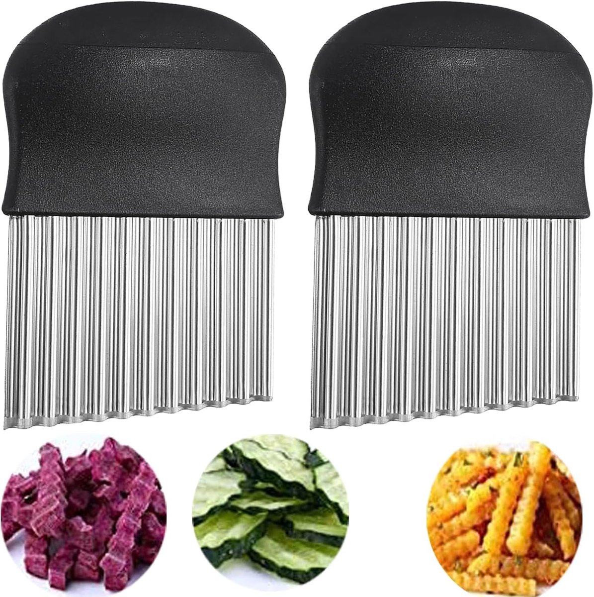 2 Piece Plastic Stainless Steel Golf Knife, Multifunctional Golf Knife, Potato Slicer, Used for Potatoes, Onions - ShopVlot
