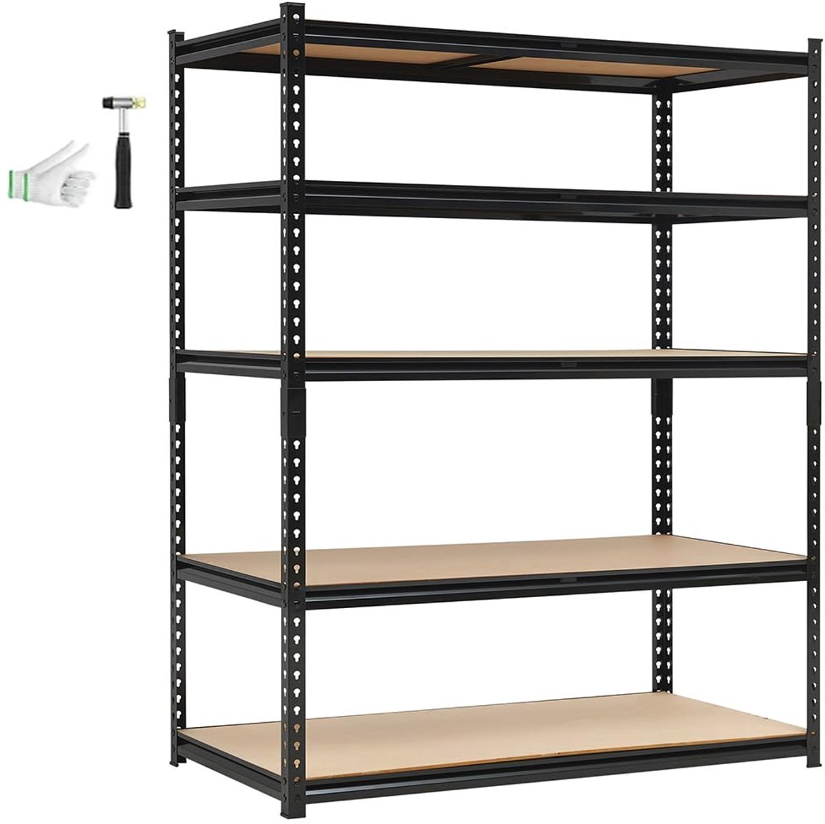 Stellingkast berging - Opbergrek Voor Keuken - Verstelbaar Metalen Rek - 120 x 60 x 183 cm - 5-Laags - Zwarte