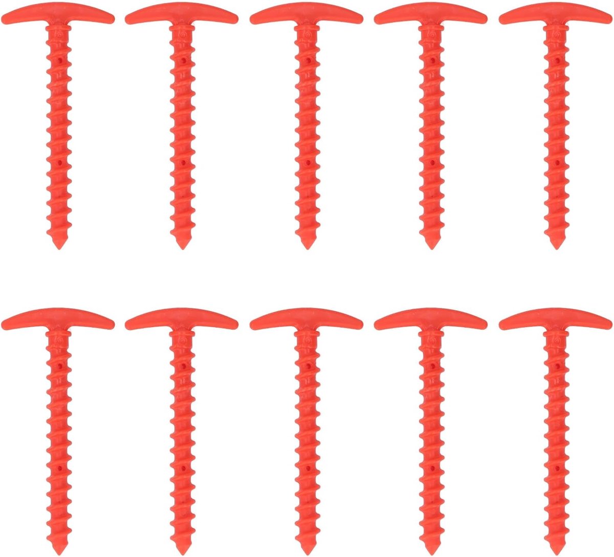 SnelShoppen - 10Pcs 5.7 inch T-vormige Kunststof Tentpinnen Grondpinnen voor Buiten Camping Tuin Grondzeil (Rood)