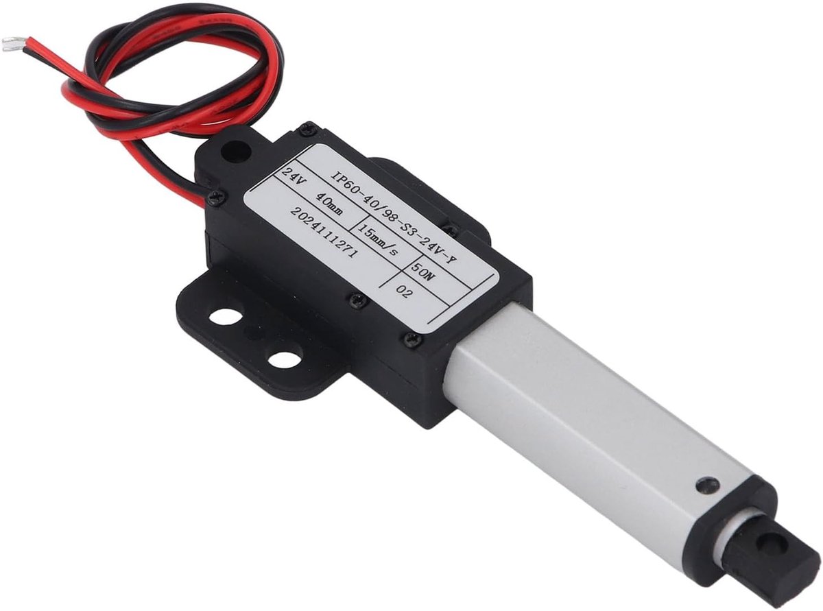 SnelShoppen - Mini Lineaire Aandrijving 40 Mm Hub, 15 Mm/s Snelheid, 24V Elektrische Kleine Lineaire Actuator, IPX4 Waterbestendig, Voor Tuin, Keuken