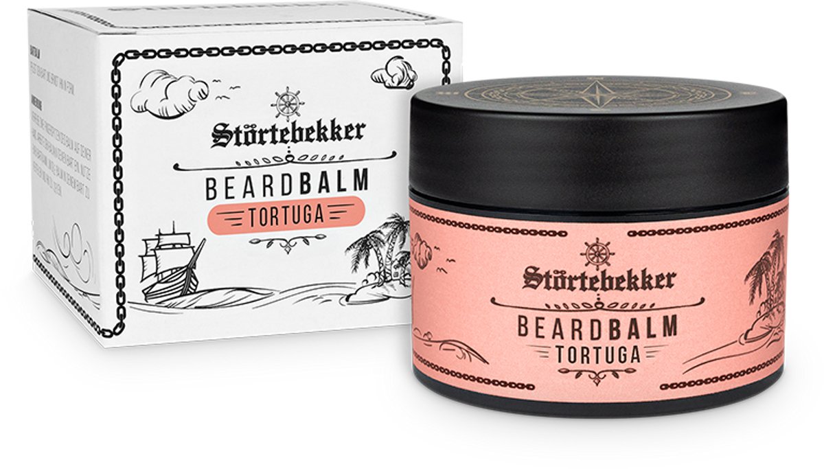 Störtebekker® Premium Baardbalsem Tortuga (kruidig-frisse geur) - Verzorgt de Baard en Brengt in Vorm - 50ml Potje 100% Composteerbaar - Baardwax Heren - Beard Balm Made in Germany