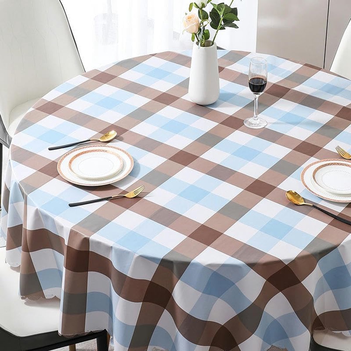 Tafelkleed PVC - Rond Kleed - Eettafel Beschermen - Afwasbaar Waterdicht - 200 cm Rond - Rood