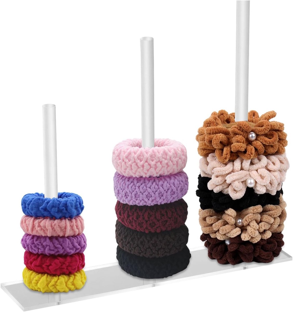Acrylic Scrunchie Holder Stand Transparent Display Hair Accessories Organizer for Storage Hair Tie Store Scrunchie - ShopVlot