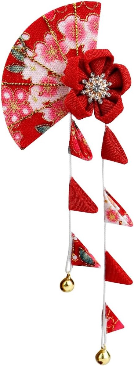 Japanse kwastje haarspeld vrouwen Japanse kimono haarspeld Japanse haaraccessoires bloemenwaaier-haarspeld - ShopVlot