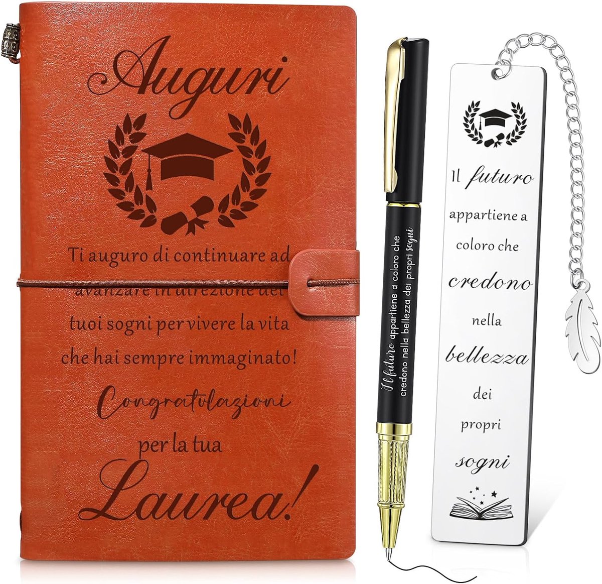 Clabby Graduation Gifts 1 Metal Bookmark 1 Notebook and 1 Pen with Motivational Quotes for Teachers and Colleagues - ShopVlot