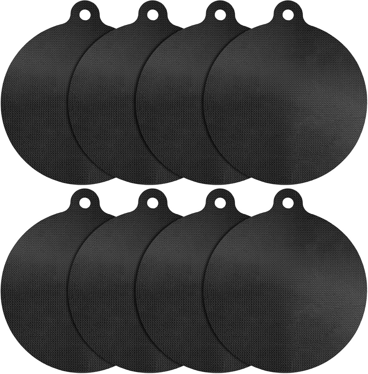 SnelShoppen - 8 Stuks Inductiemat Silicone - Beschermende Mat voor Inductiekookplaat - Antislip en Krasbestendig - Rond 22 cm - Zwart - Keuken Accesso