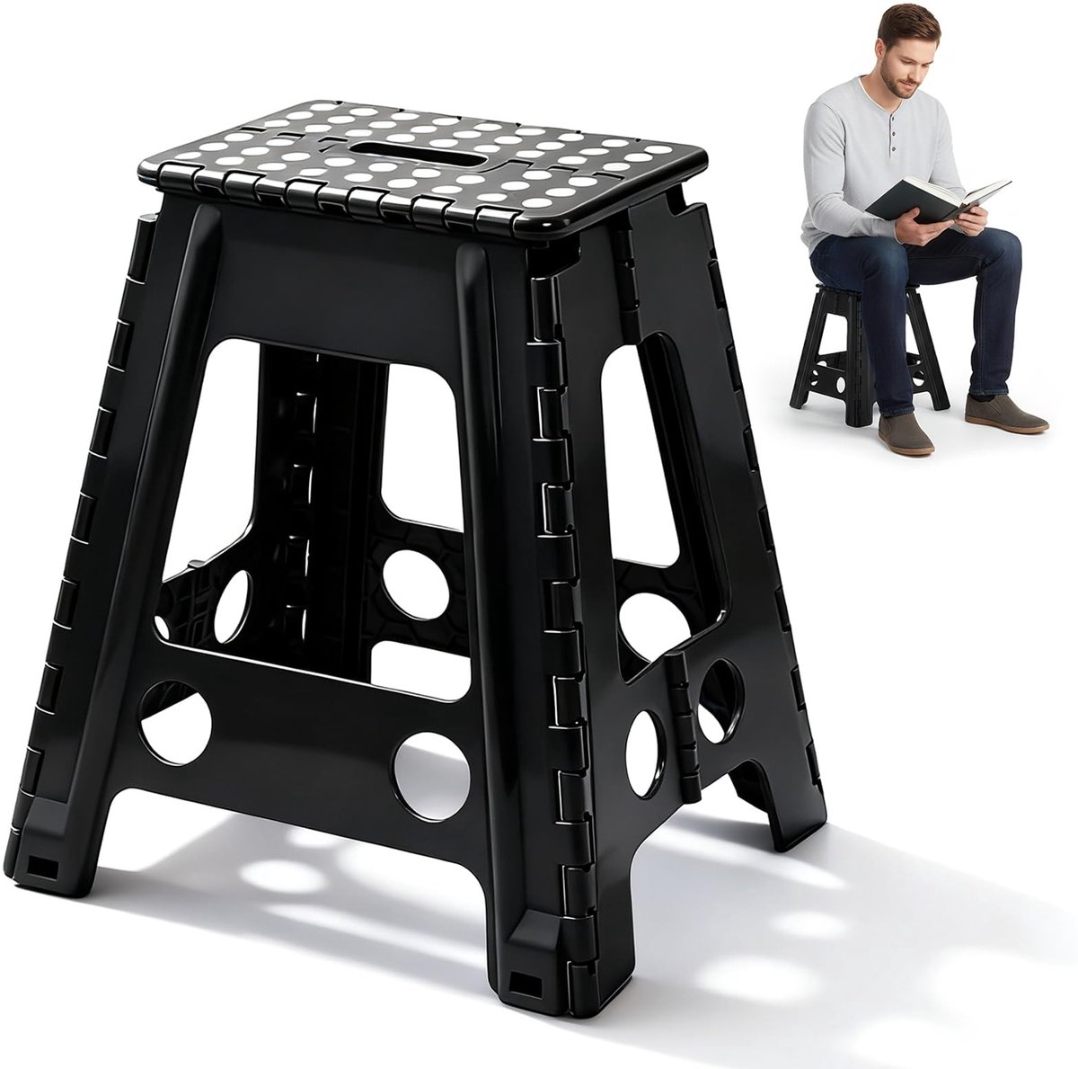 Omgoods - Opvouwbare 45 cm hoge stapelstoel met non-slip oppervlak