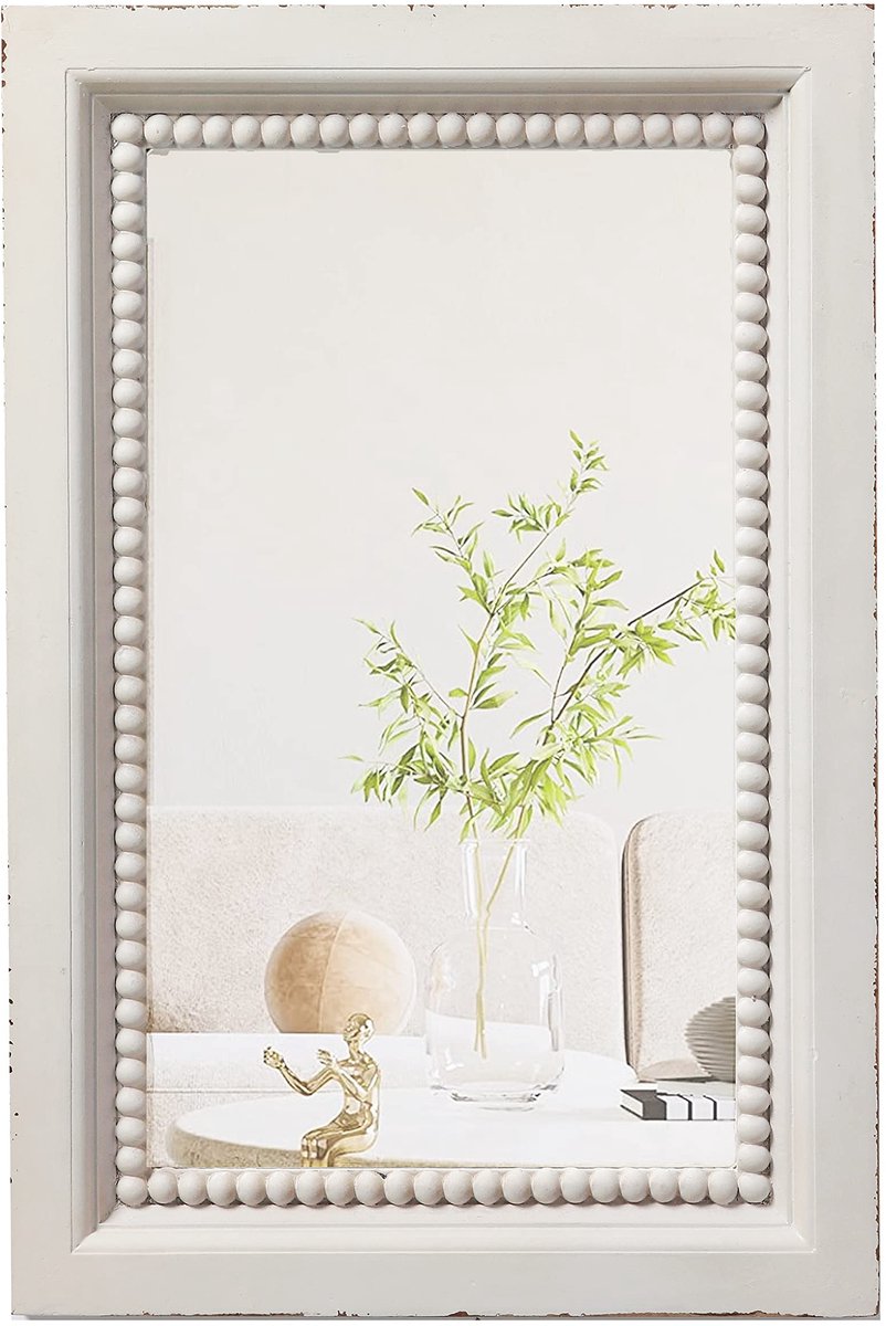 Omgoods - Elegante Rectangulaire Wandspiegel met Parels