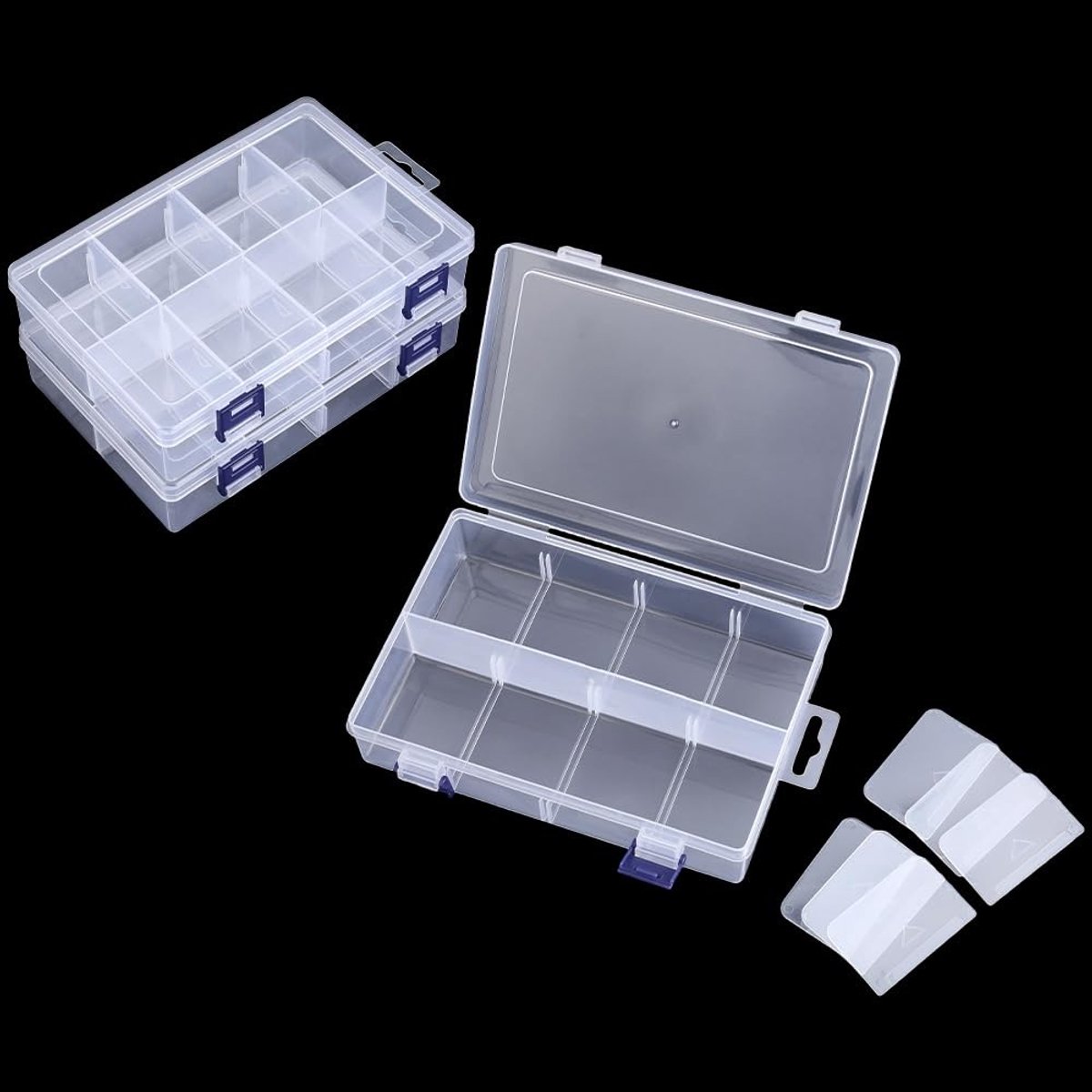 Omgoods - 8 Grids Plastic Opbergdozen met Verstelbare Scheidingsdeler