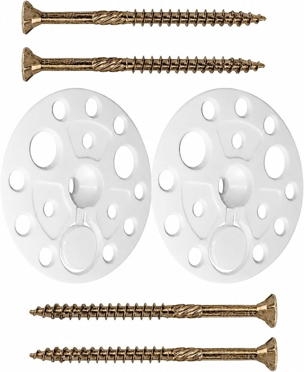 Washer Set - Dämmstoffteller Isolatieplug - Isolatie Bevestigen - Drukverdelend - 60 mm - Wit
