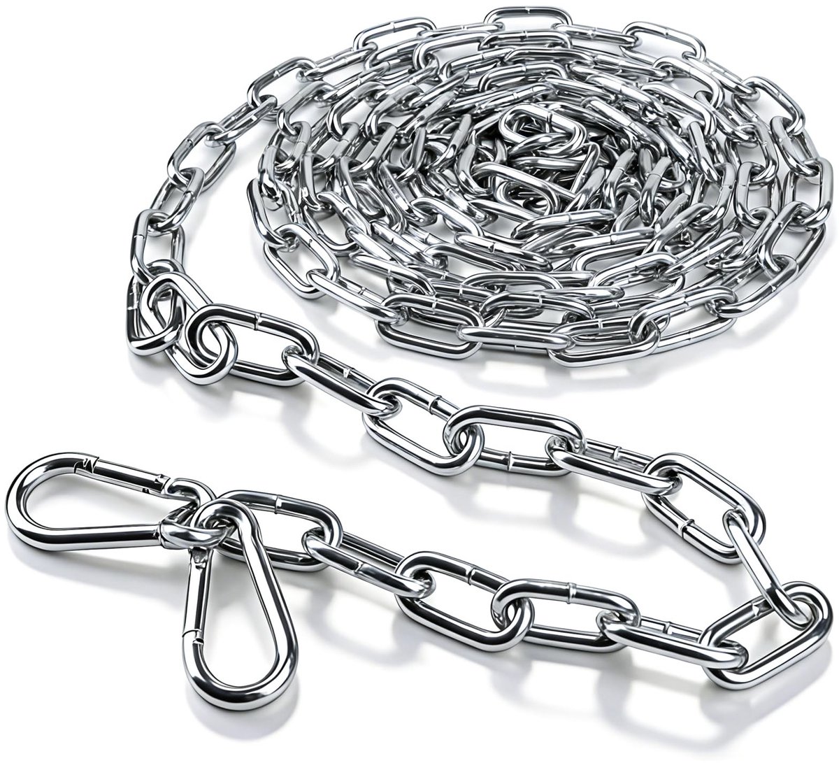 Omgoods - 5 Meter 3 mm Stalen Ketting met Carabiner voor Diverse Toepassingen