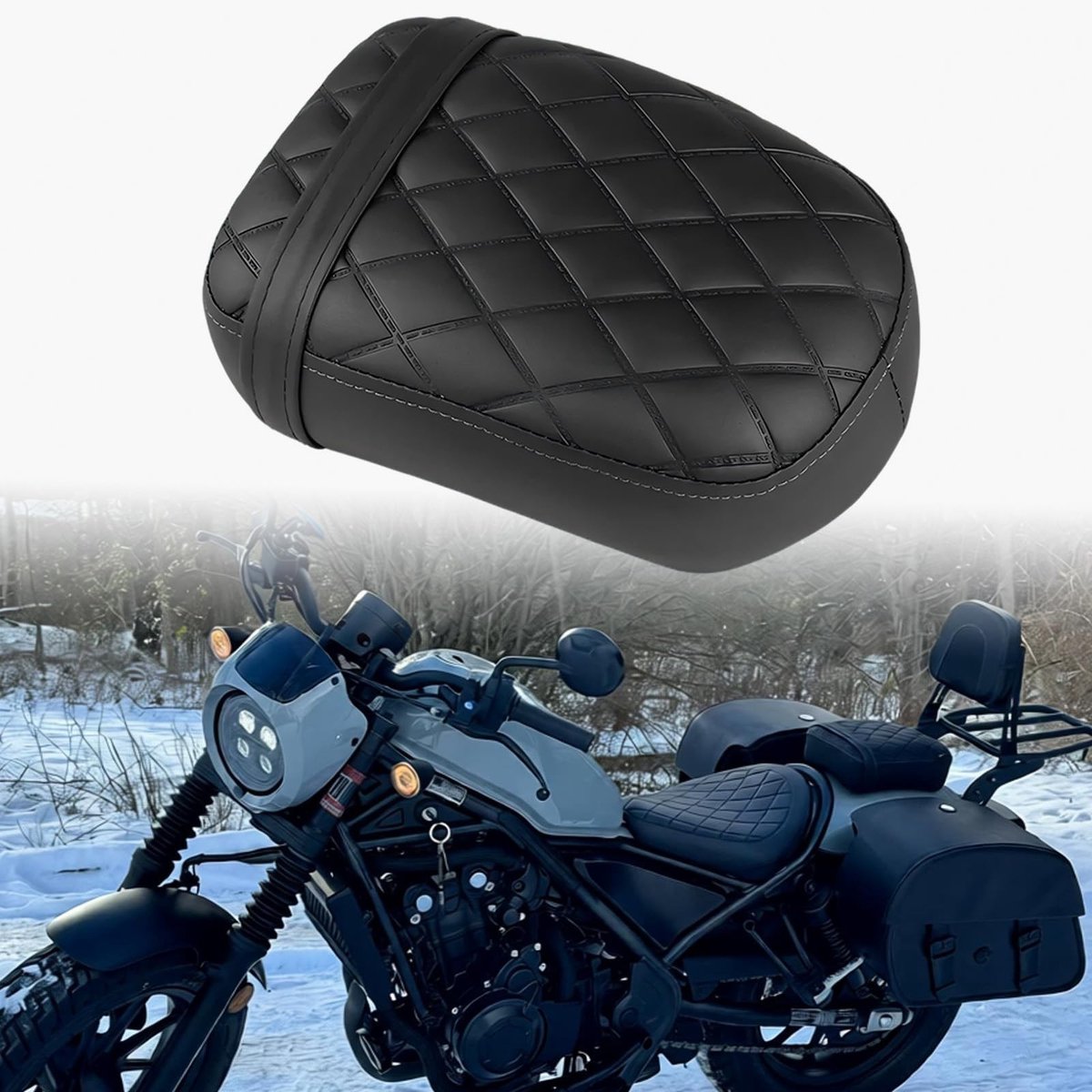 Omgoods - Motorfiets Zitkussen van Leer, Compatibel met Honda Rebel
