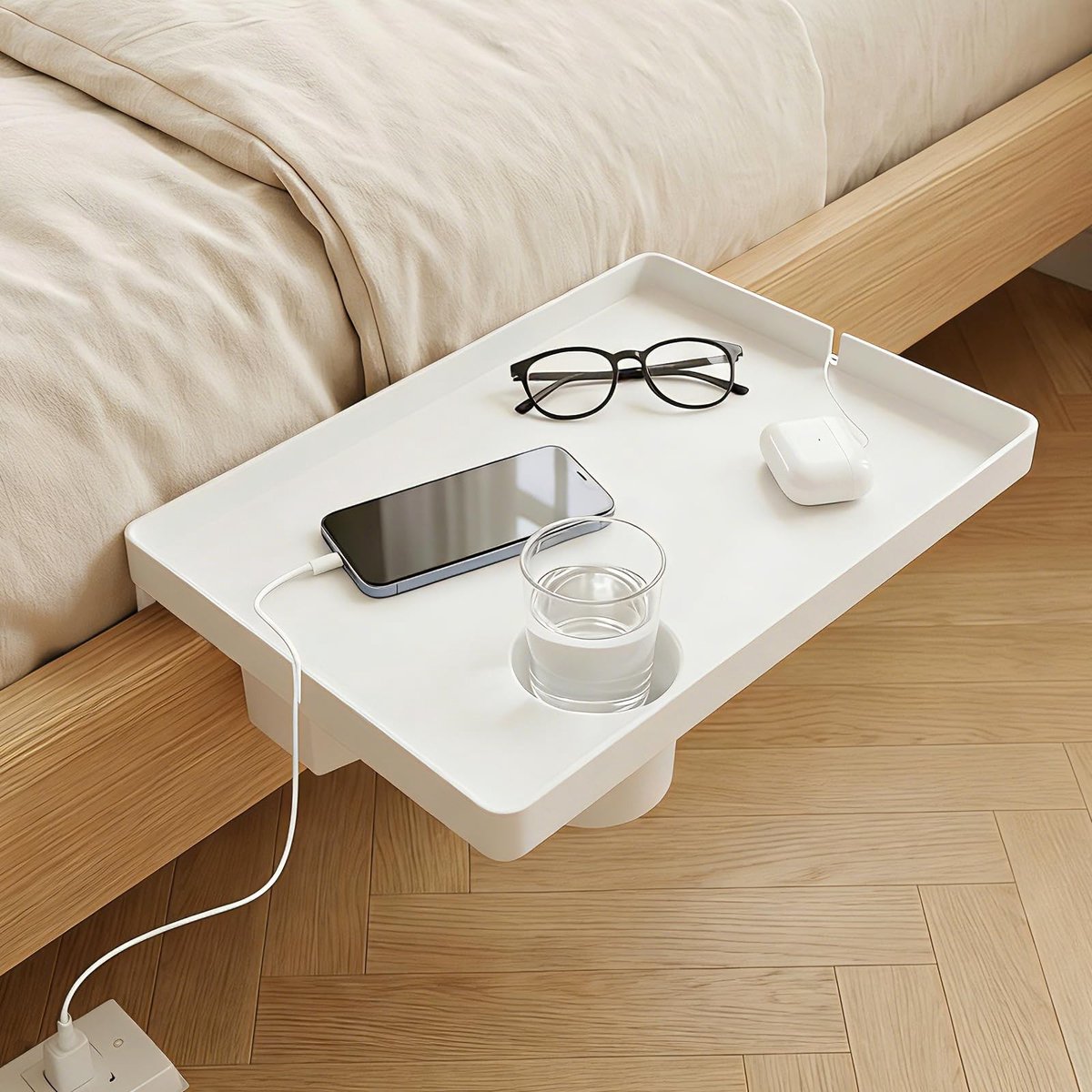 Omgoods - Bedside Table met Klem voor Bunk Bed en Kopjeshouder