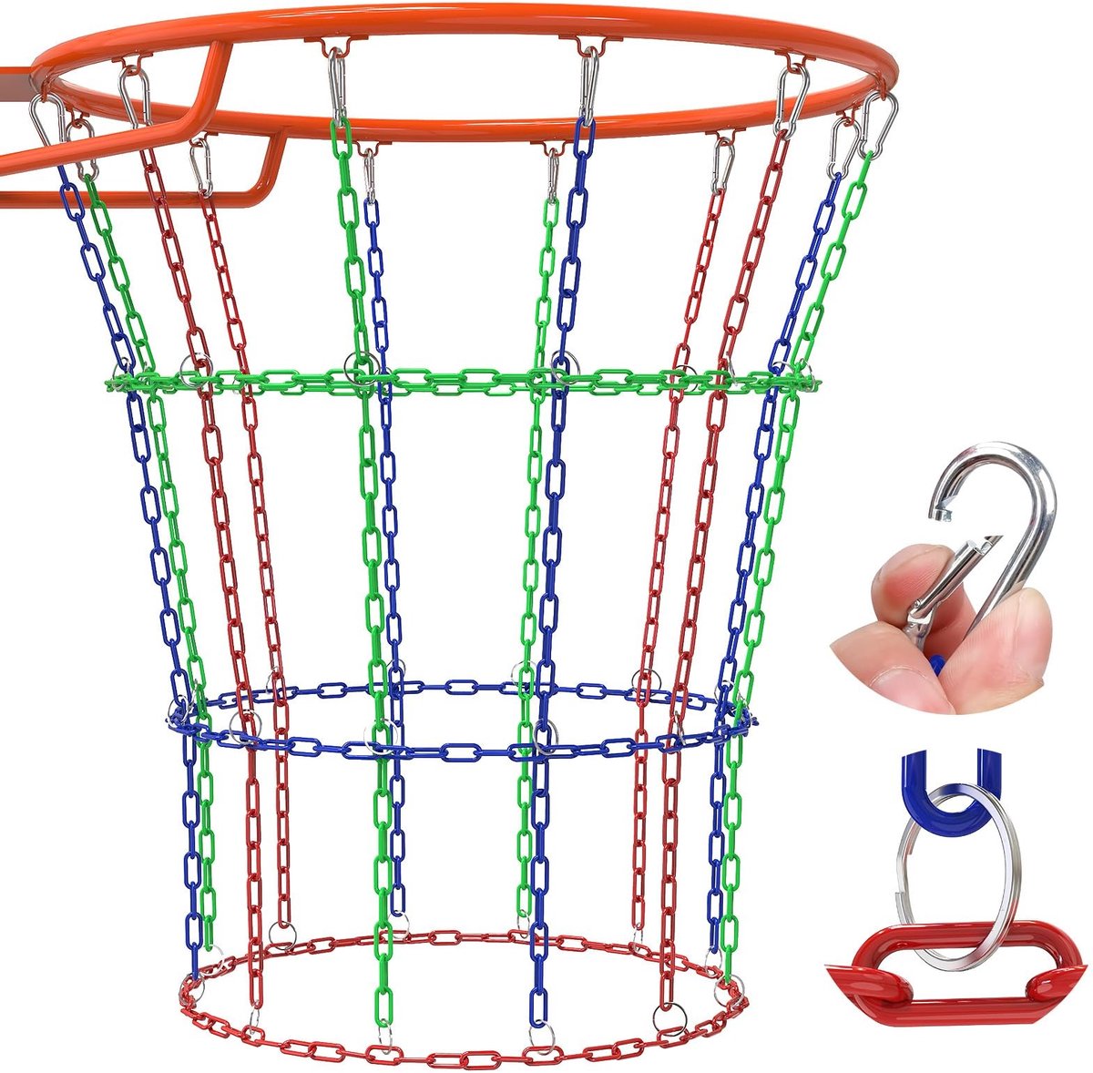 Omgoods - Robuust Basketbalkorfnet van Roestvrij Staal voor 45,7 cm Mand