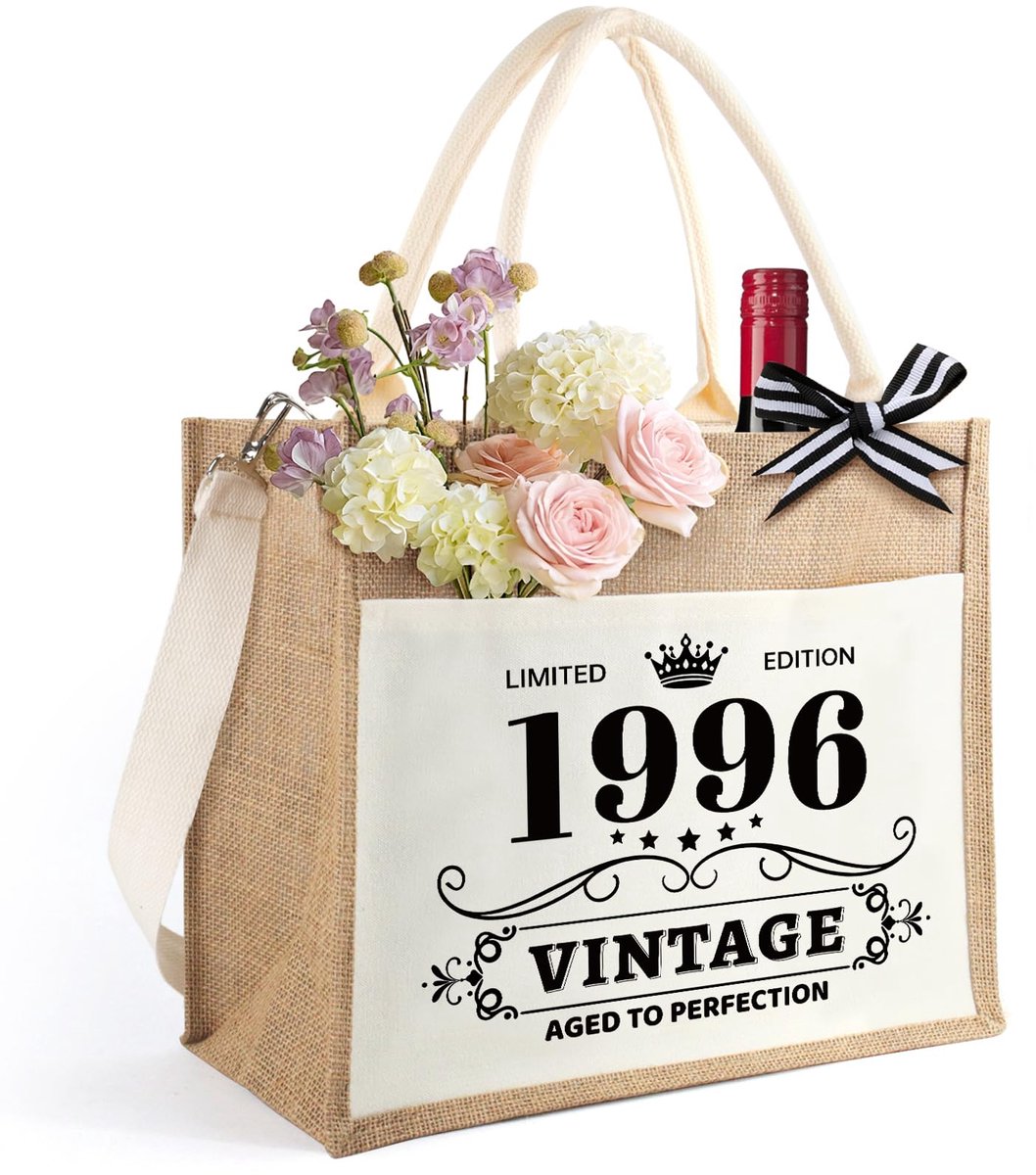 Omgoods - Vintage Jute Tas voor Vrouwen - Perfect Cadeau voor 18e t/m 80e Verjaardag