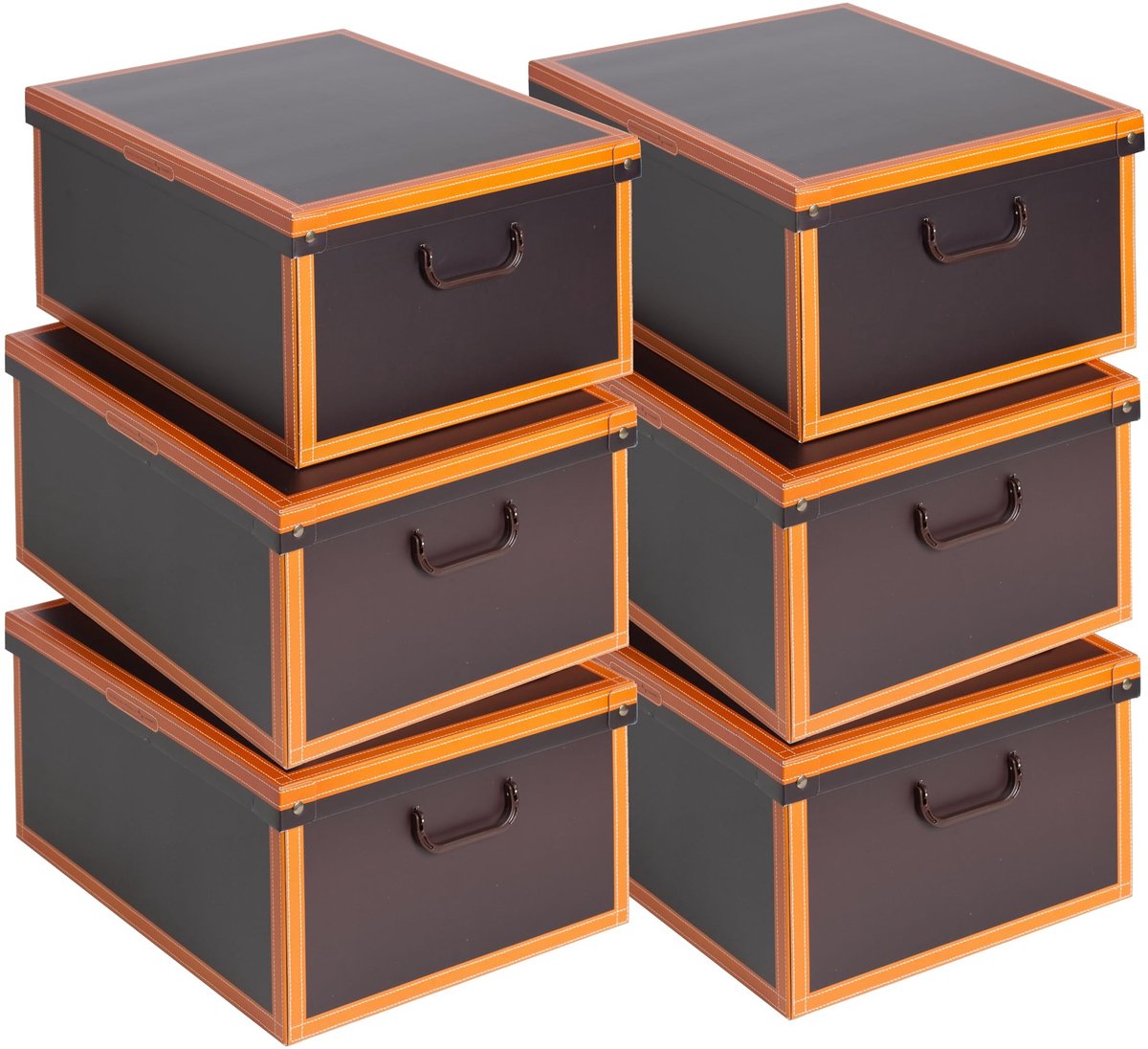 Omgoods - Set van 6 Opbergdozen met Deksel en Dots Ontwerp