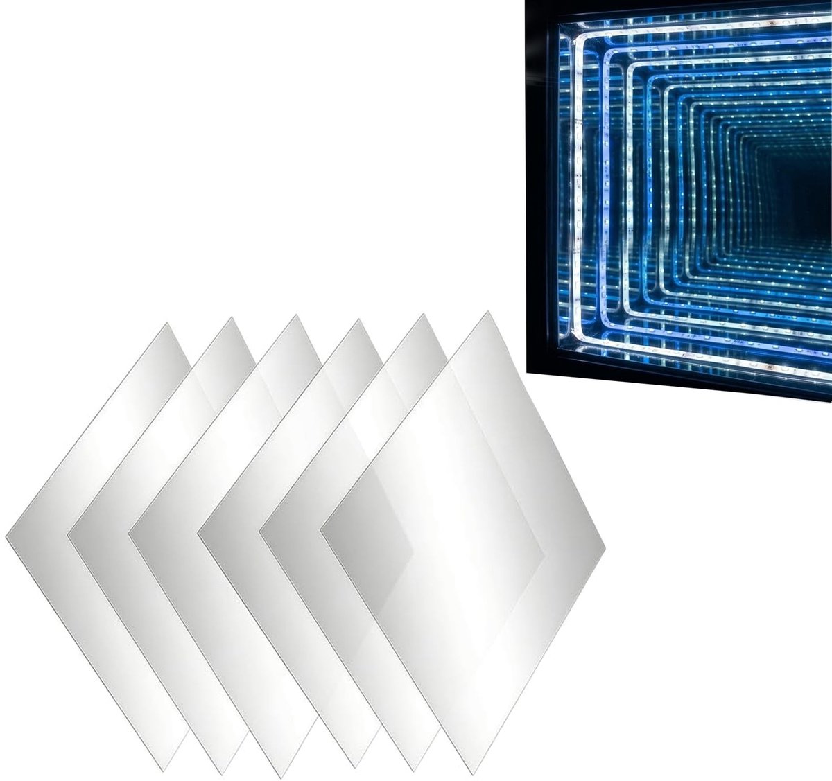 Omgoods - Set van 6 Acryl Tweewegspiegelplaten voor Creatieve Projecten