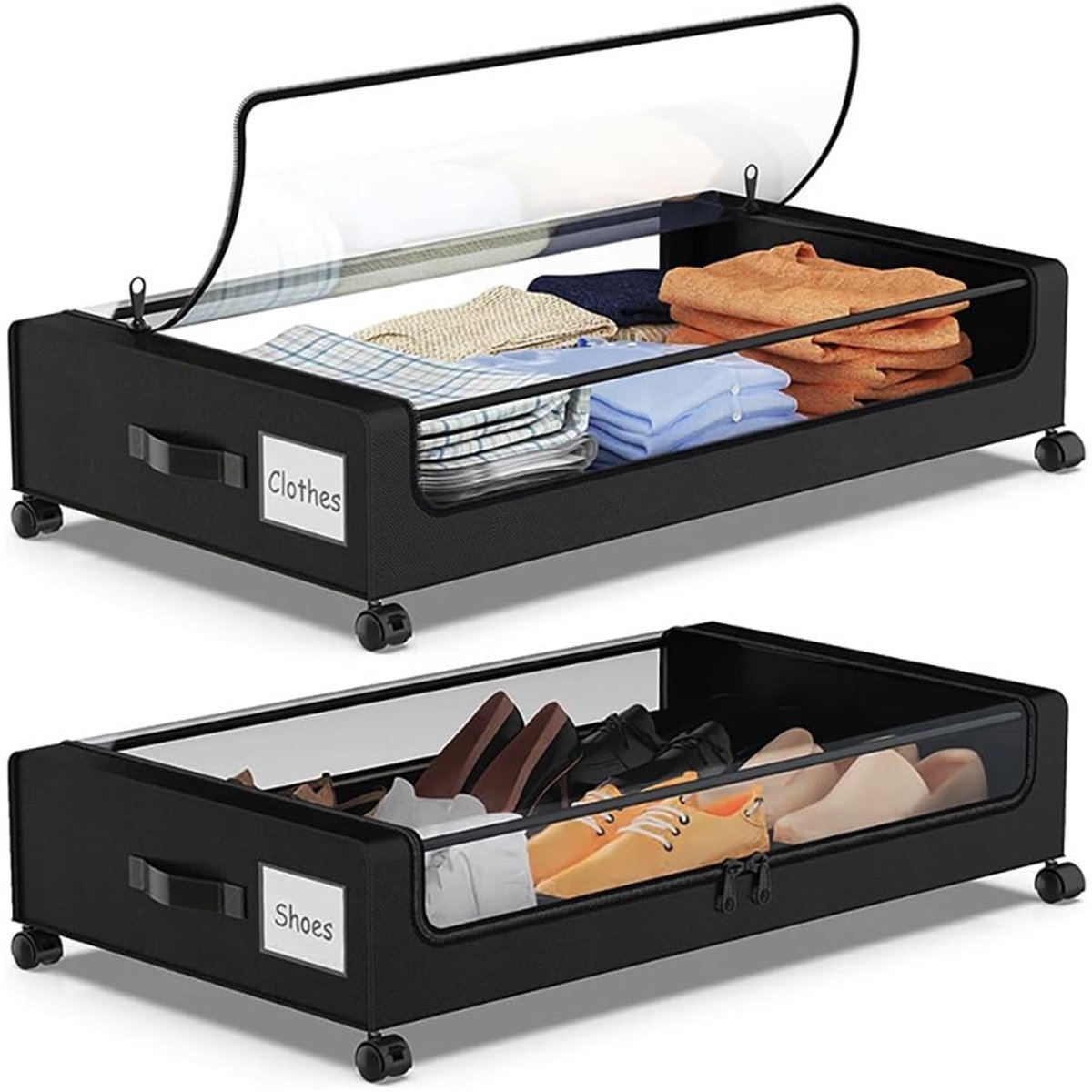 Omgoods - 2 Opbergdozen voor Onder Bed 40 Liter