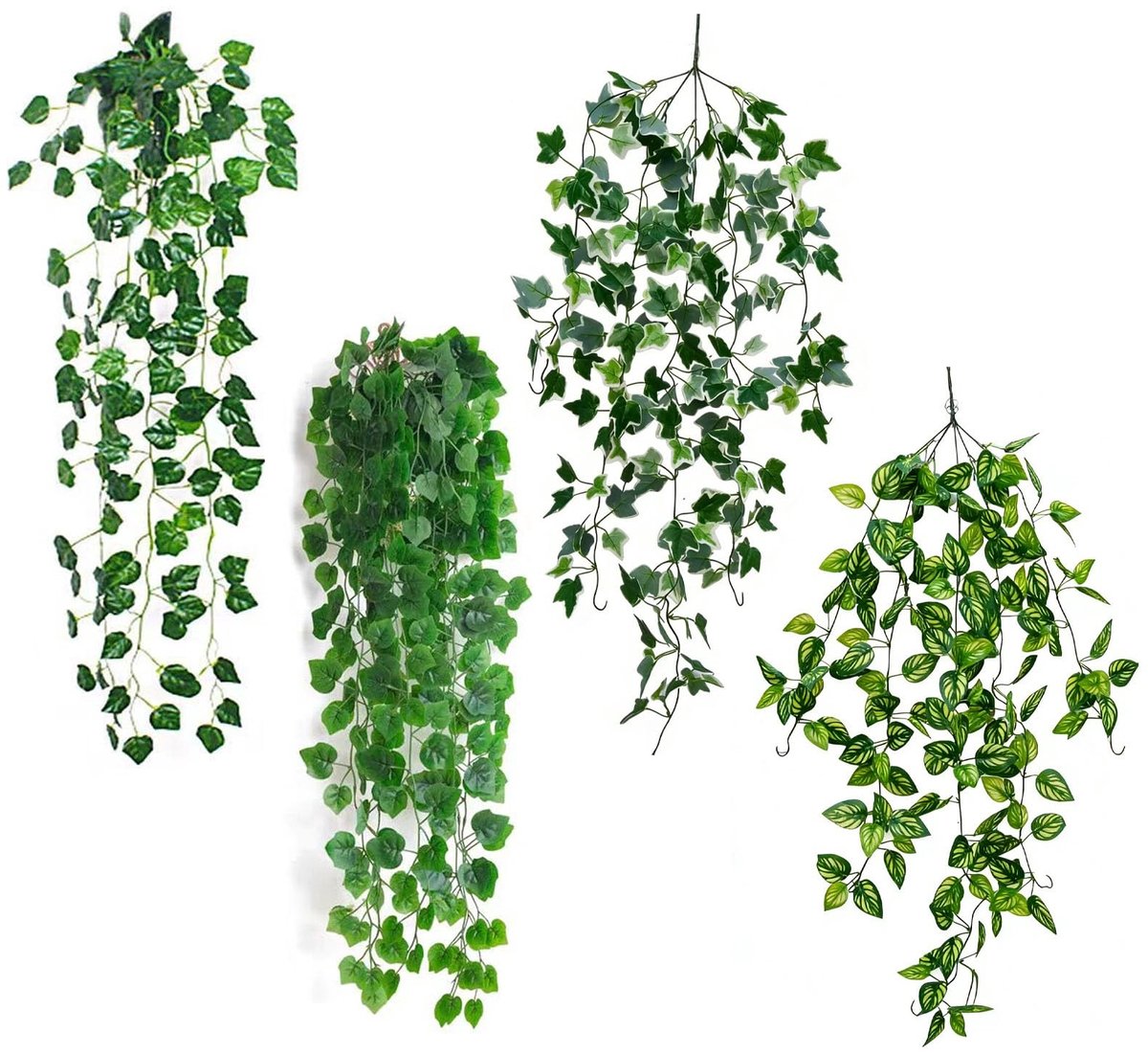 Omgoods - Set van 4 Kunstplanten voor Wanddecoratie en Bruiloften