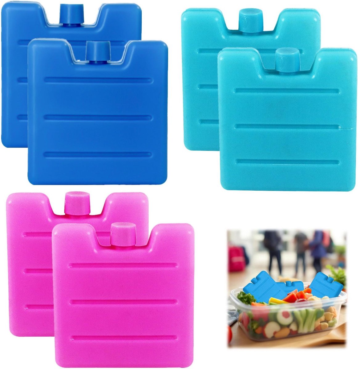 Omgoods - Mini Koelelementen voor Koeltas, Set van 6 Stuks