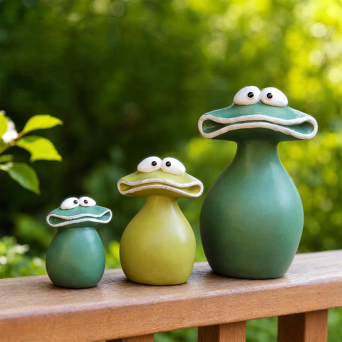 Omgoods - Set van 3 Decoratieve Kikkers voor Tuin Decoratie