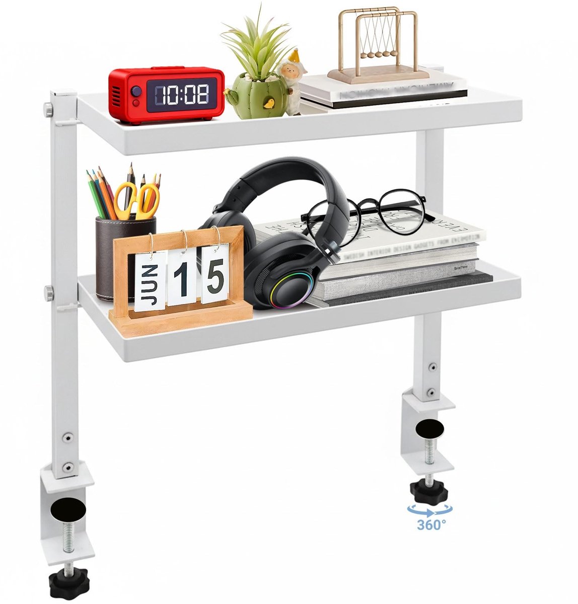 Omgoods - Bureau Organizer met 2 Niveaus van Carbonstaal