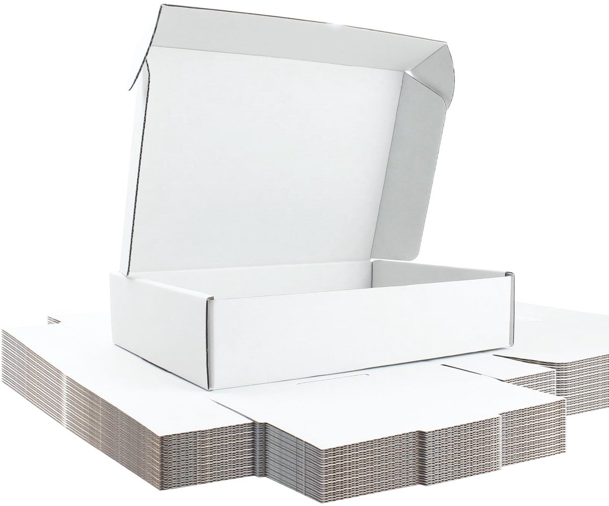 Omgoods - Recyclebare Witte Verzenddozen, Set van 25