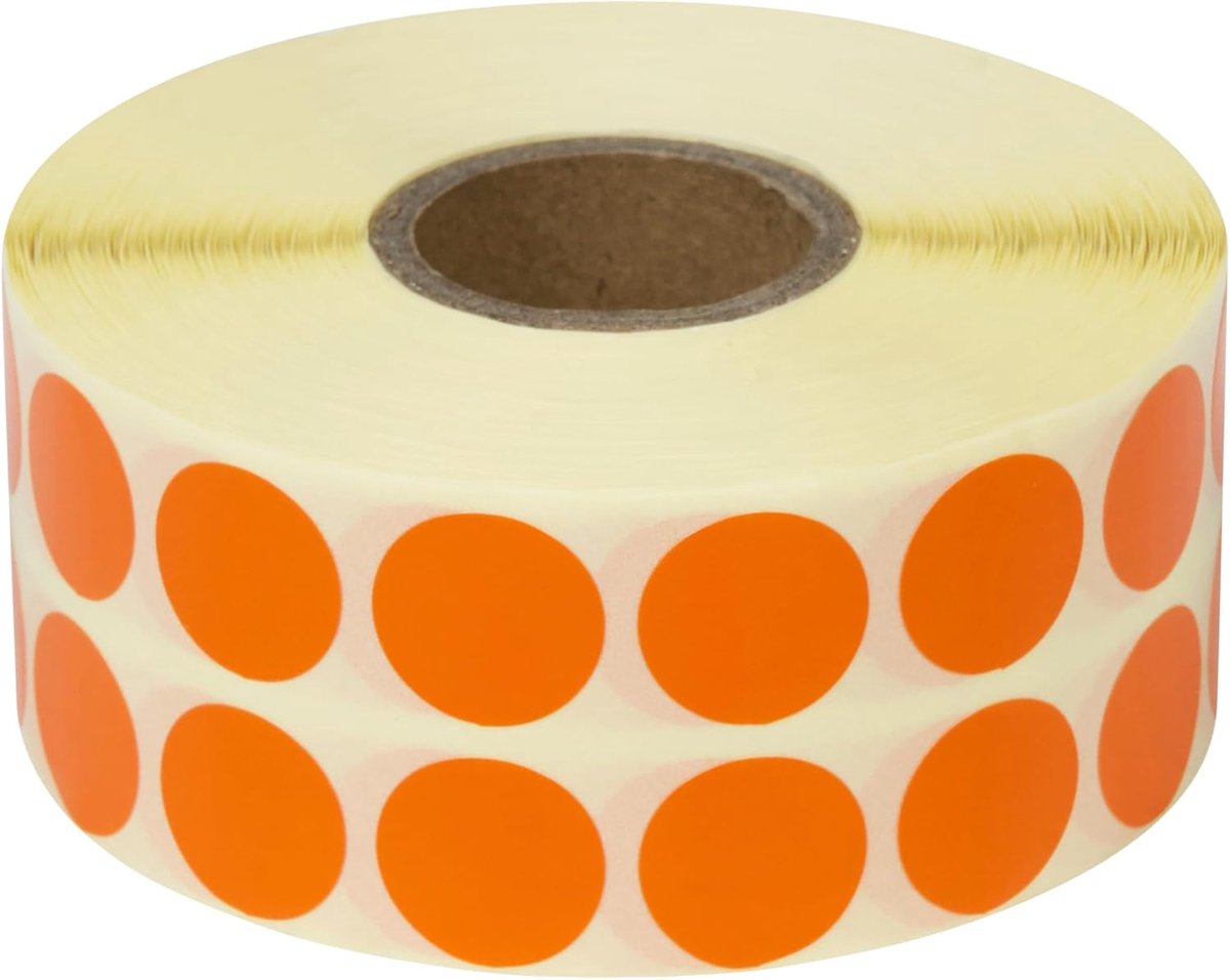 Markeerpunten - 4000 stuks kleurrijke kleefpunten op rol, 15 x 15 - oranje