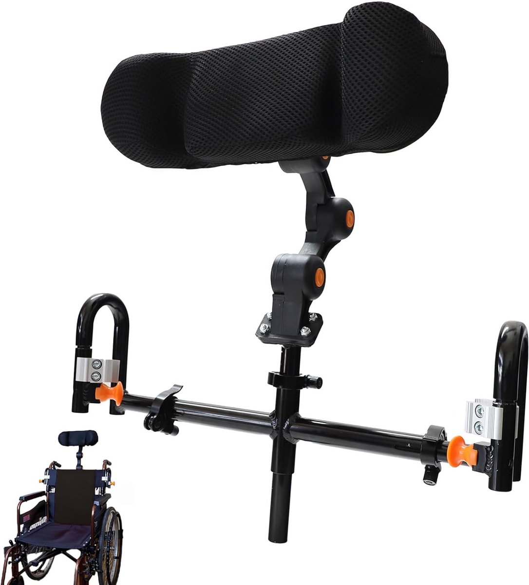 hoofdsteun voor rolstoel, ergonomische hoofdsteun voor rolstoelen, neksteun voor senioren en mensen met een handicap, voor universele rolstoelen