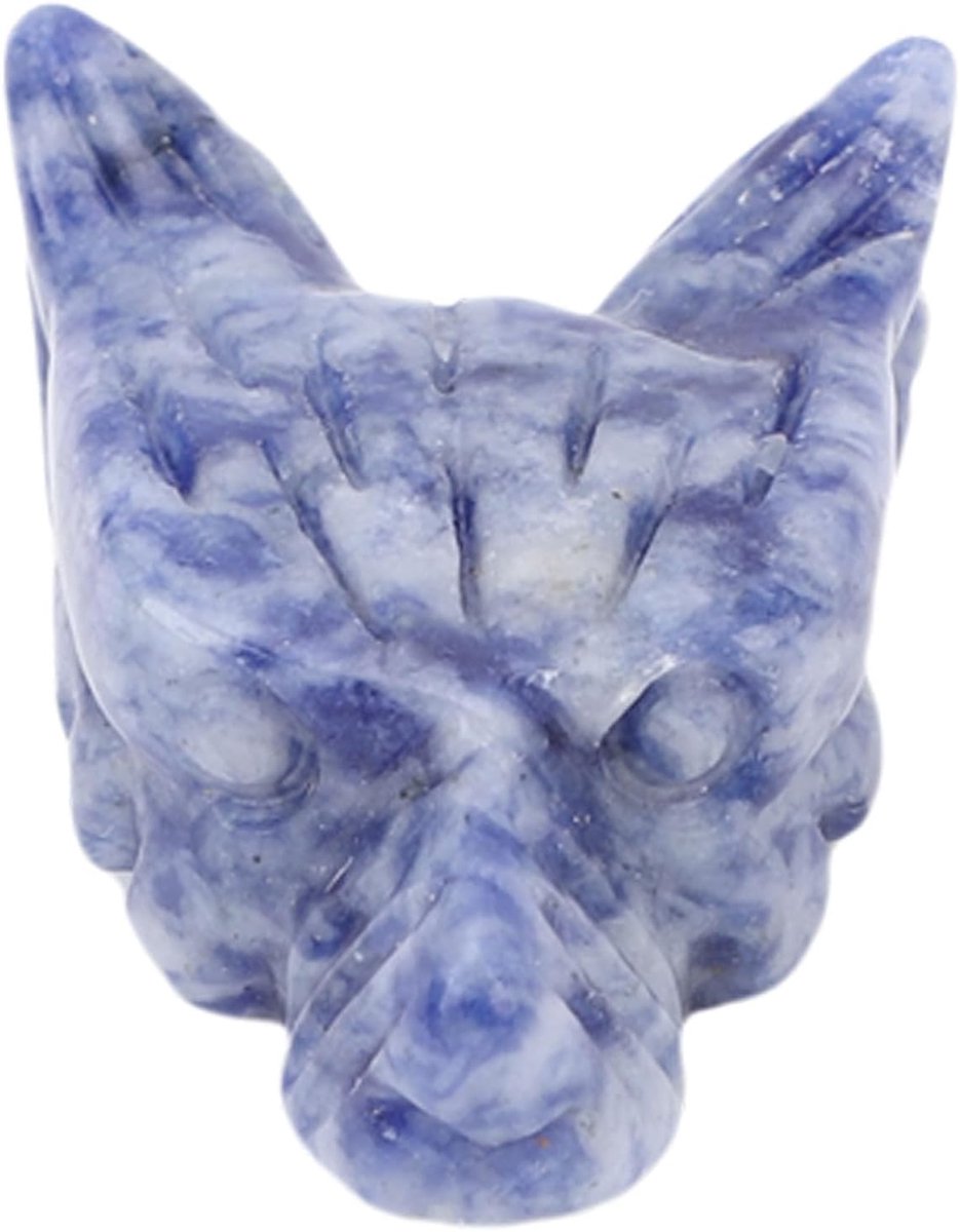 Wolf Head, Nature Edelsteen Voortreffelijke Wolfkop Kristal Hanger Hanger Crystal Statue Animal Collection Figurine (Type 3)