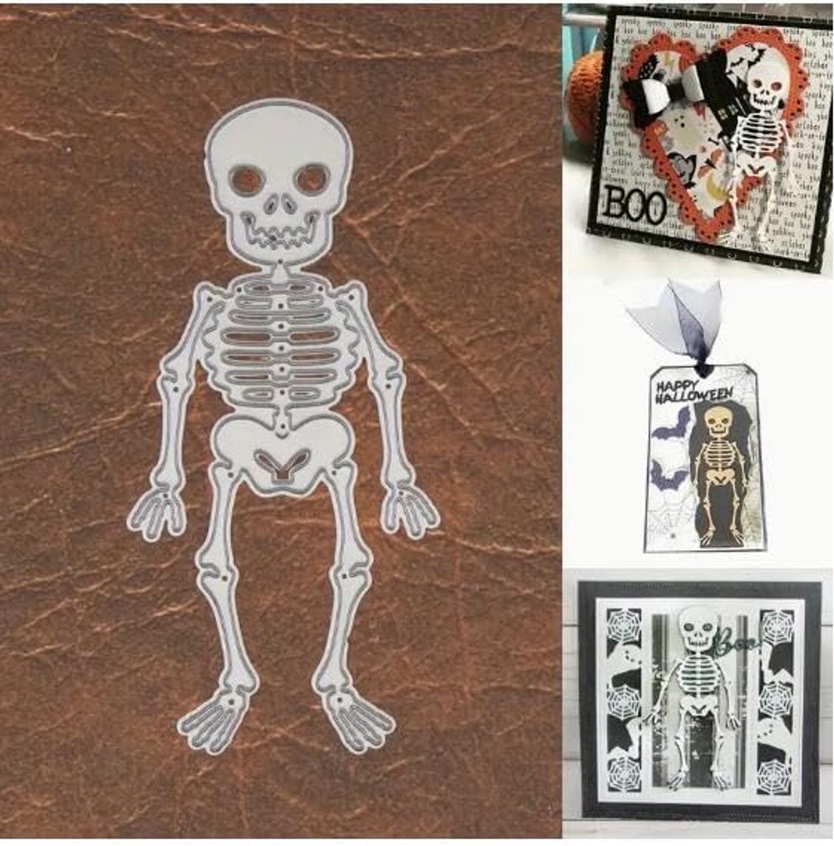 schedel metalen stanssnijdingen, Halloween skelet schedel stansen gesneden sjablonen voor doe-het-zelf plakboek album decoratief reliëfpapier matrijzen voor kaarten maken