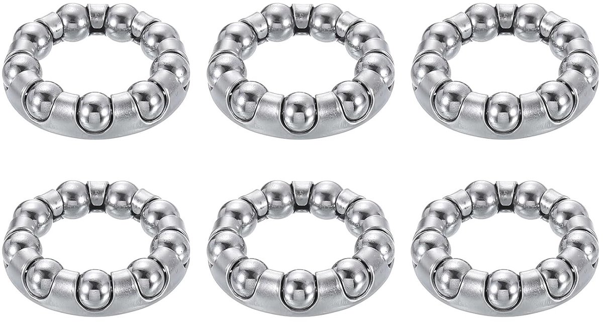 Fietsslinger kogellagers 1/4 inch (6,35 mm) x 9 kogels, 6 stuks reservekogellagers voor trapas fietsframe-lagers, reparatie