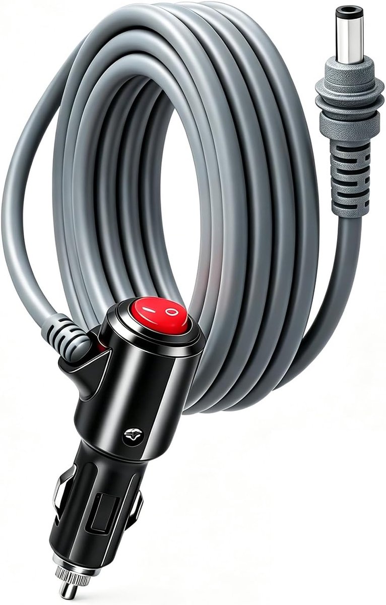 Mini Car Cable Adapter, 10FT Star link Mini DC voedingskabel, 12V-24V 18AWG sigarettenaansteker naar DC aan/uit schakelaar waterdichte snoer PD 100W voor auto's, vrachtwagens, RV's