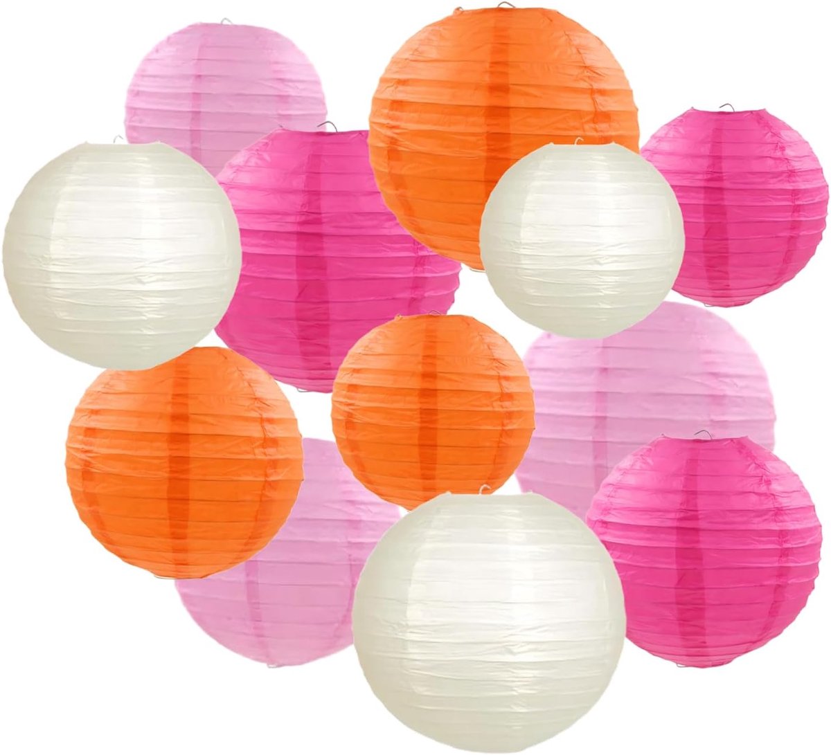 Papieren lantaarns set - rond - diverse kleuren - perfect voor feestdecoratie - SnelShoppen