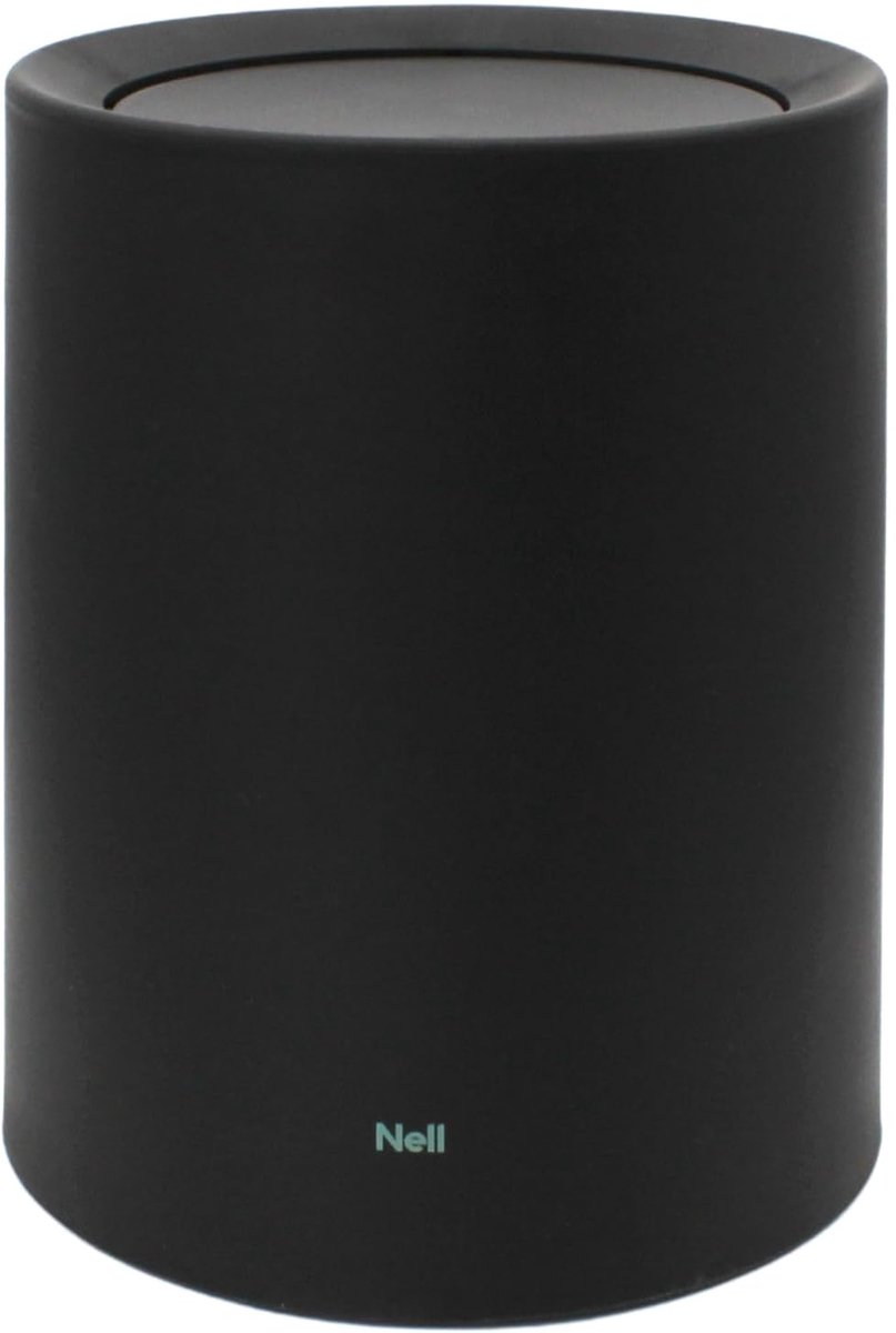 SnelShoppen - 12L Prullenbak met Swingdeksel Zwart Mat - Elegante Afvalbak voor Badkamer, Toilet, Kantoor en Cosmetica - Hoogwaardige Kunststof, Compa