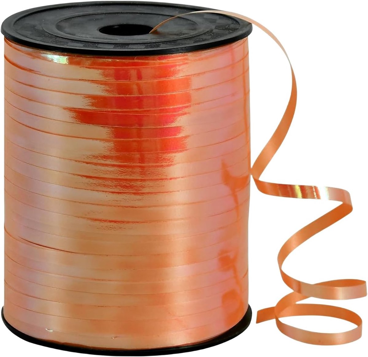 457 meter (500 yard) oranje krullint 5 mm voor ballonnen, 457 m geplooid ballonlint ballonkoord feest glanzende holografische linten voor geschenkverpakking, knutselen, kerst, verjaardag, bruiloft