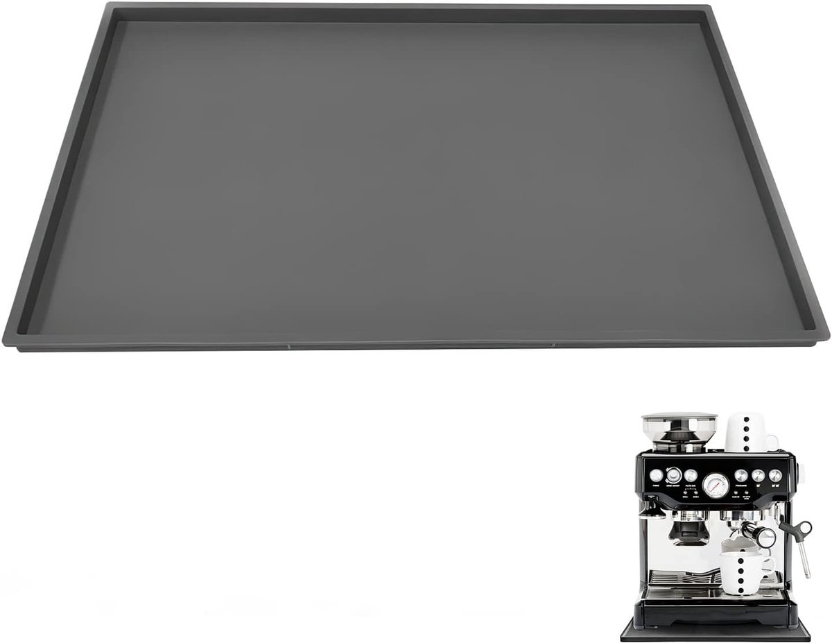 Onderlegger voor koffiezetapparaat van siliconen, 48 x 30 cm, antislip onderlegger voor koffiemachine, siliconen mat onder koffiezetapparaat, barista-accessoires