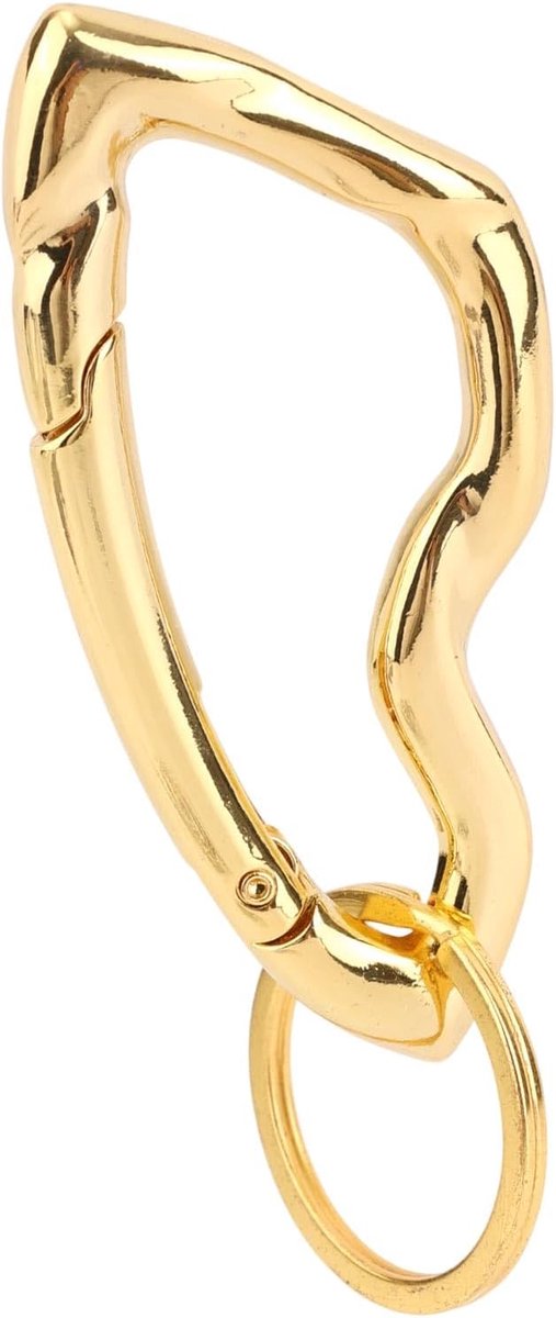 Karabijnhaakclip, Zinklegering Y2K Sleutelhanger Coole Onregelmatige Karabijnhaak Sleutelhanger Riemlus Accessoire voor Mannen Vrouwen Rugzak Portemonnee Decoratie (Goud)