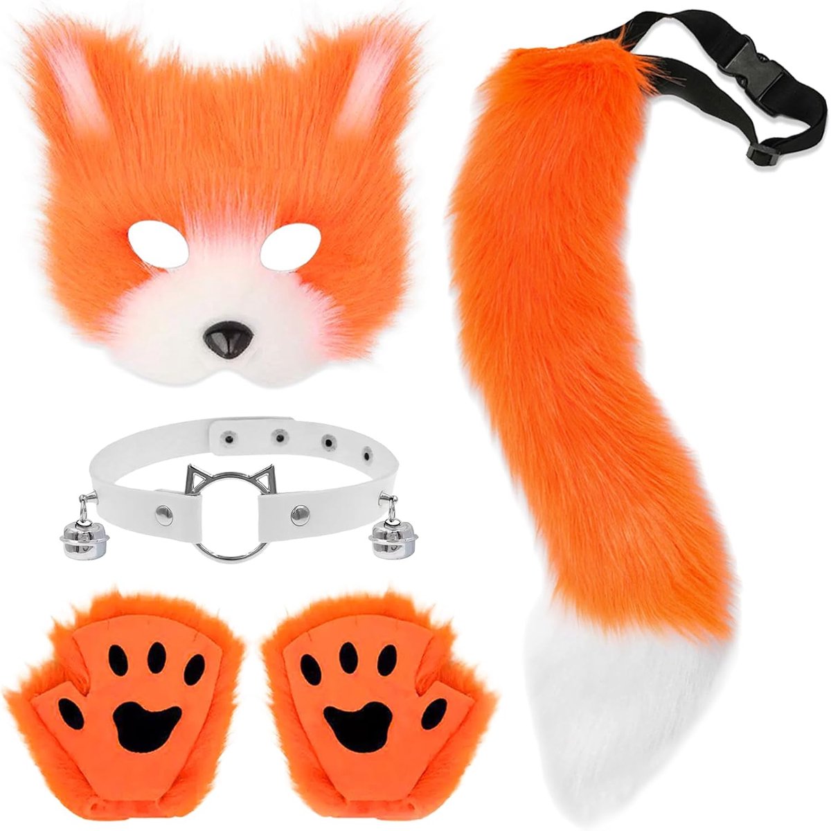 Nepbont vos-kostuum, vos cosplay kostuum set - oranje + wit